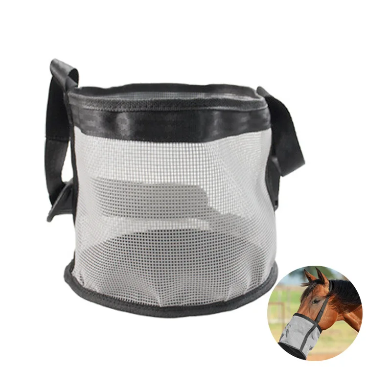 Heavy Duty Mesh Feed Bag for Horses and Mules Mesh Feeder for Horses Mesh Horse Feed Bag Durable Canvas Grain Feedbag