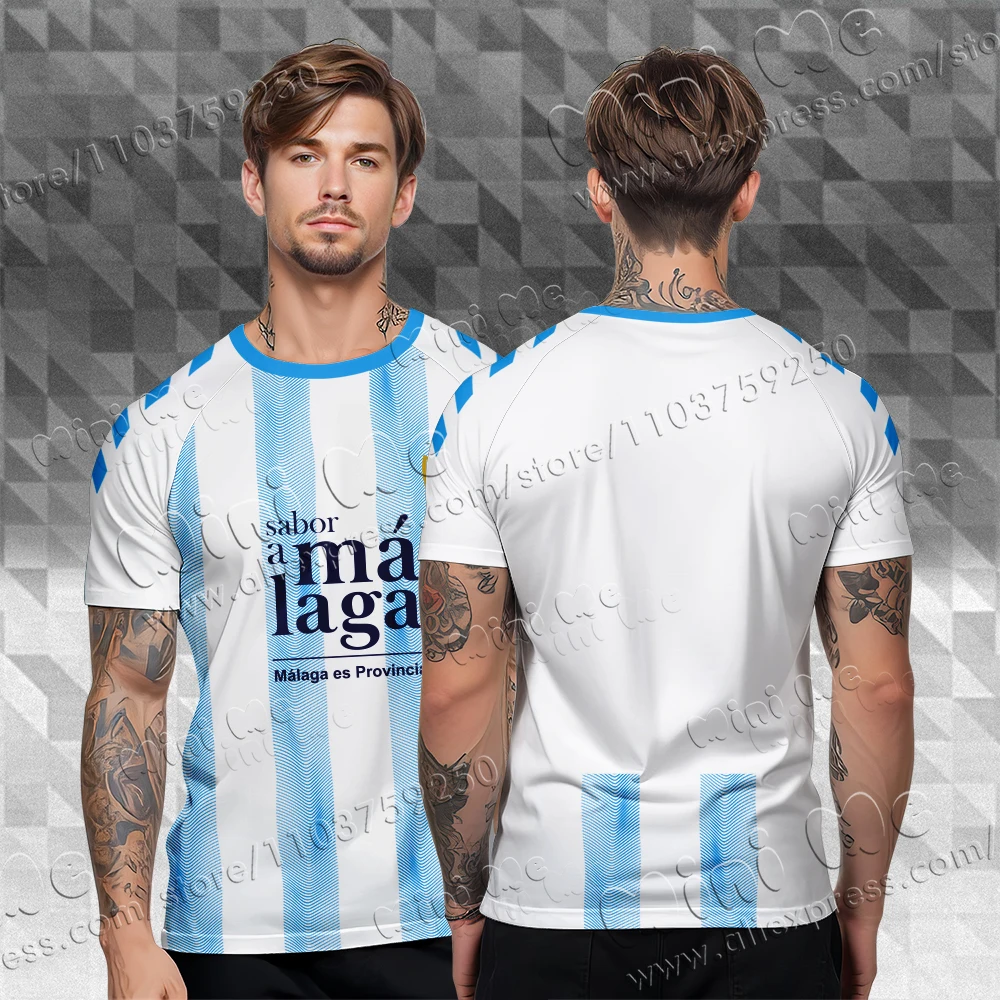 2025 Summer Men's Soccer Team Training Breathable Short-sleeved Crew Neck T-shirt Jerseys Malaga Jerseys Outdoor Sports Shirts