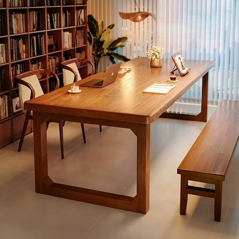 Solid Wood Study Table Home Desk Worktable Dining Tables Room Computer Pliante I Shaped Office Desks And Workstations Furniture