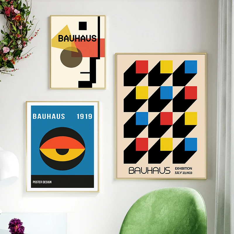 Bauhaus Line Eye Geometric Abstract Nordic Posters And Prints Wall Art Canvas Painting Hotel Bar Pictures For Living Room Decor