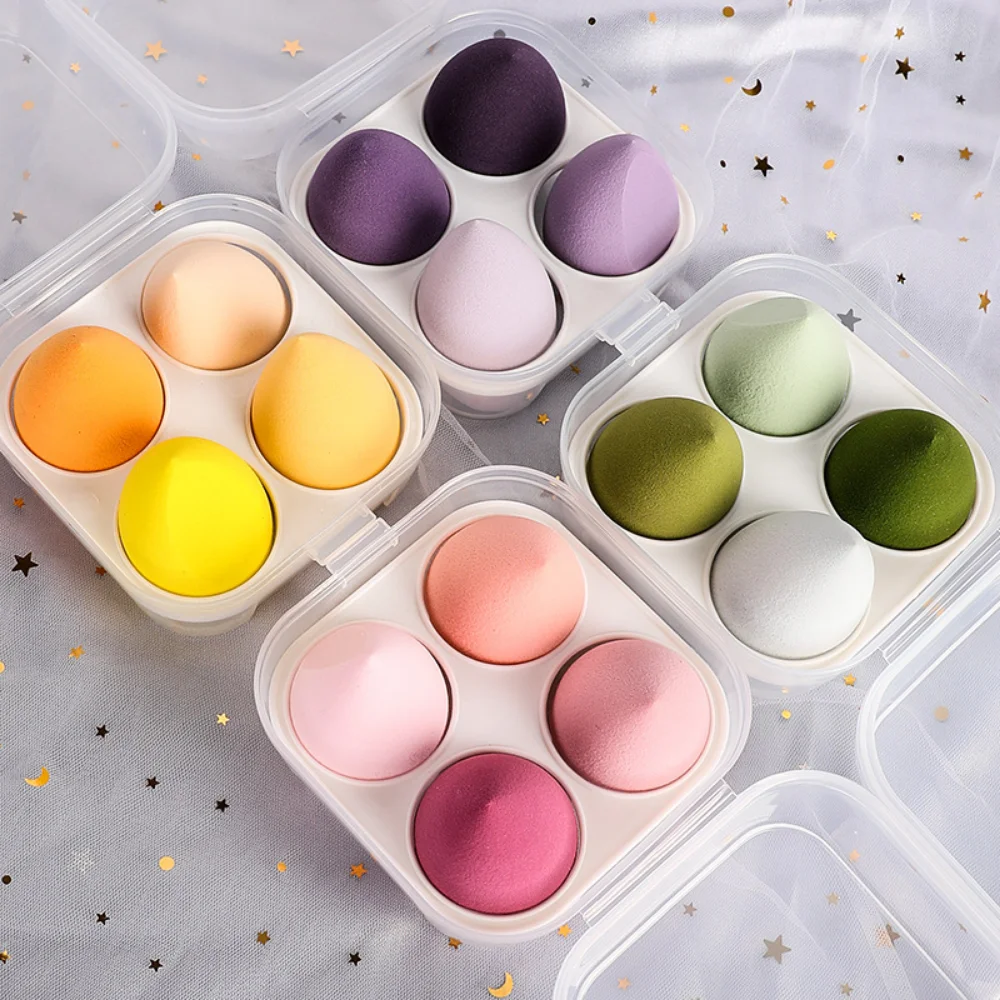 Soft Makeup Sponge Blender, Beauty Egg, Cosmetic Puff, Esponjas de Fundação, Powder Puffs, Make Up Accessories, Beauty Tools, 3 Pcs, 4Pcs