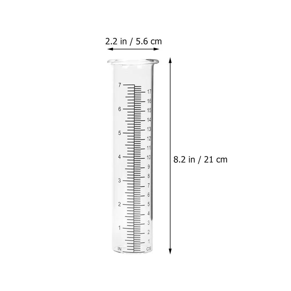 

4Pcs Clear Glass Rain Gauge Transparent Tube Rain Measuring Tool for Garden Lawn Outdoor Measurement Garden Supplies