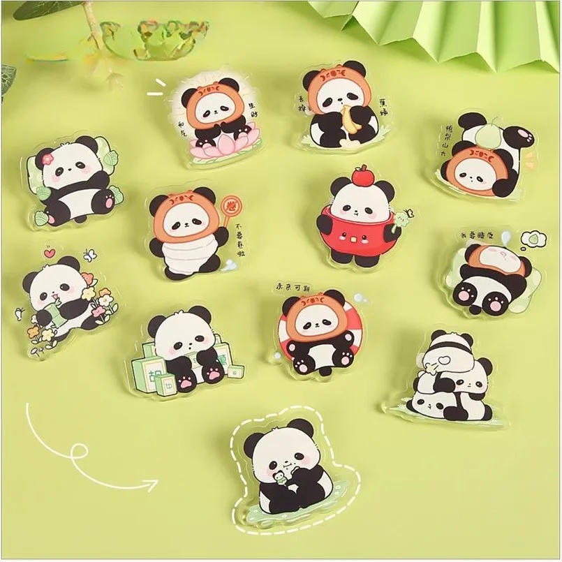 

Cartoon panda brooch decorative pin acrylic badge gift