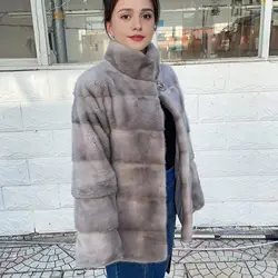 Fancy Rani Real Mink Fur Coat Natural Mink Clothing Short Style Winter Fashion For Women 2024 Plus Size Customizable