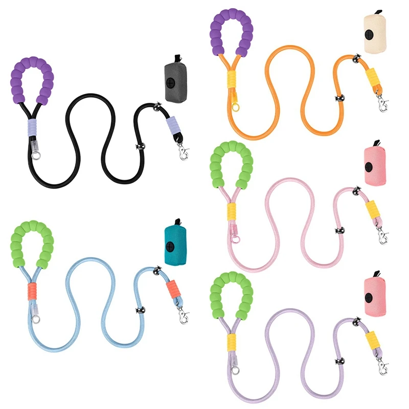 200/250cm Dog Leash with Poop Bag Holder Pet Leashes For Small Medium Large Dog Leash Cloud Foam Cotton Handle Traction Rope