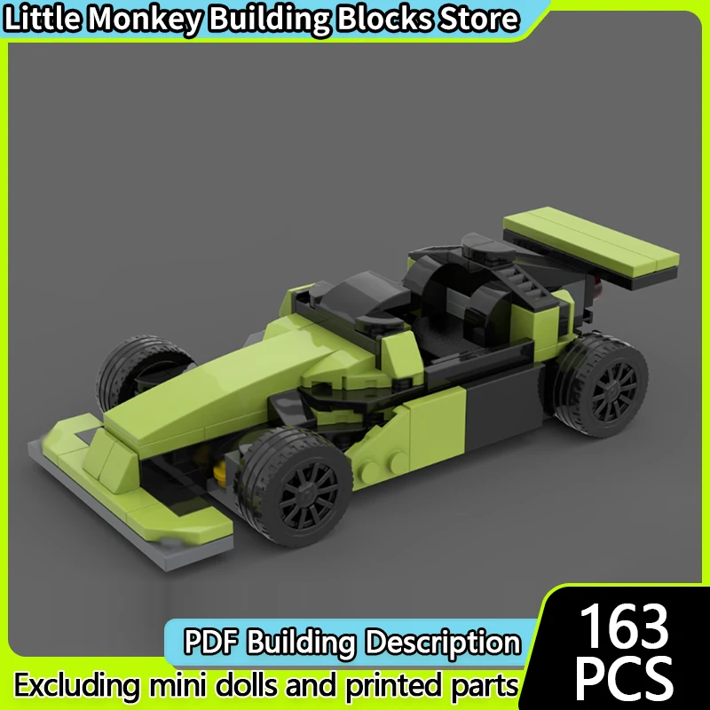 

City Car Model MOC Building Bricks Single-Seater Racing Car Modular Technology Children Holiday Gifts Assemble Toys Suit