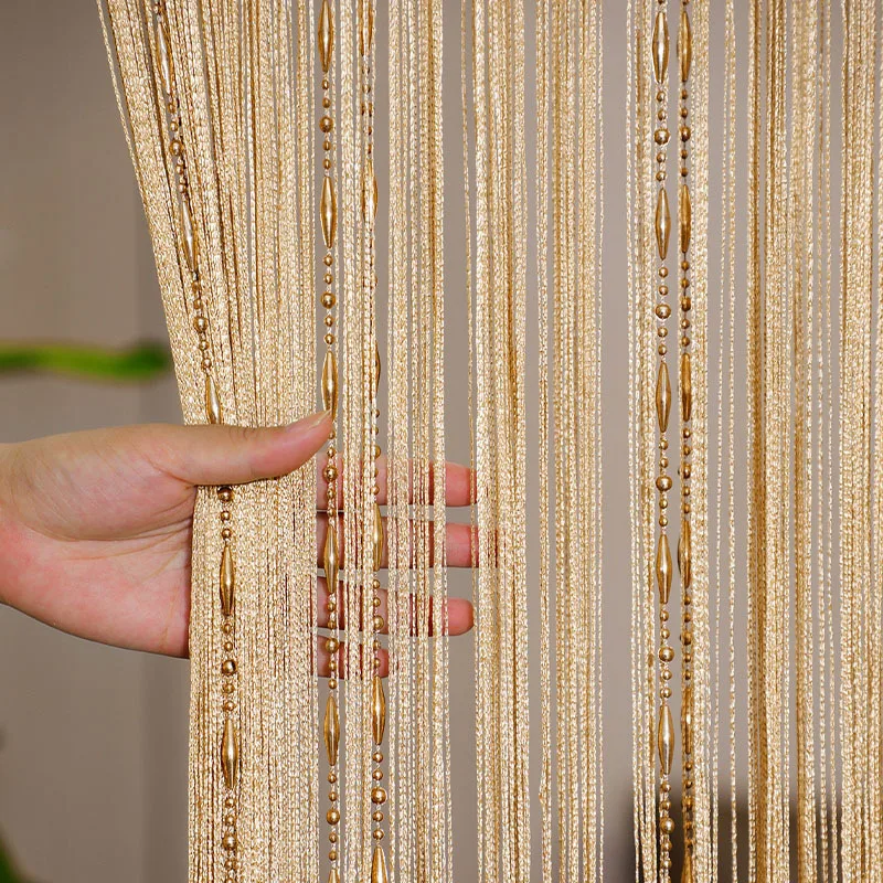 100x200cm Beaded Fringe Curtain Doorway Divider for Living Room Wedding Party Decor DIY Handmade Tassel Curtain