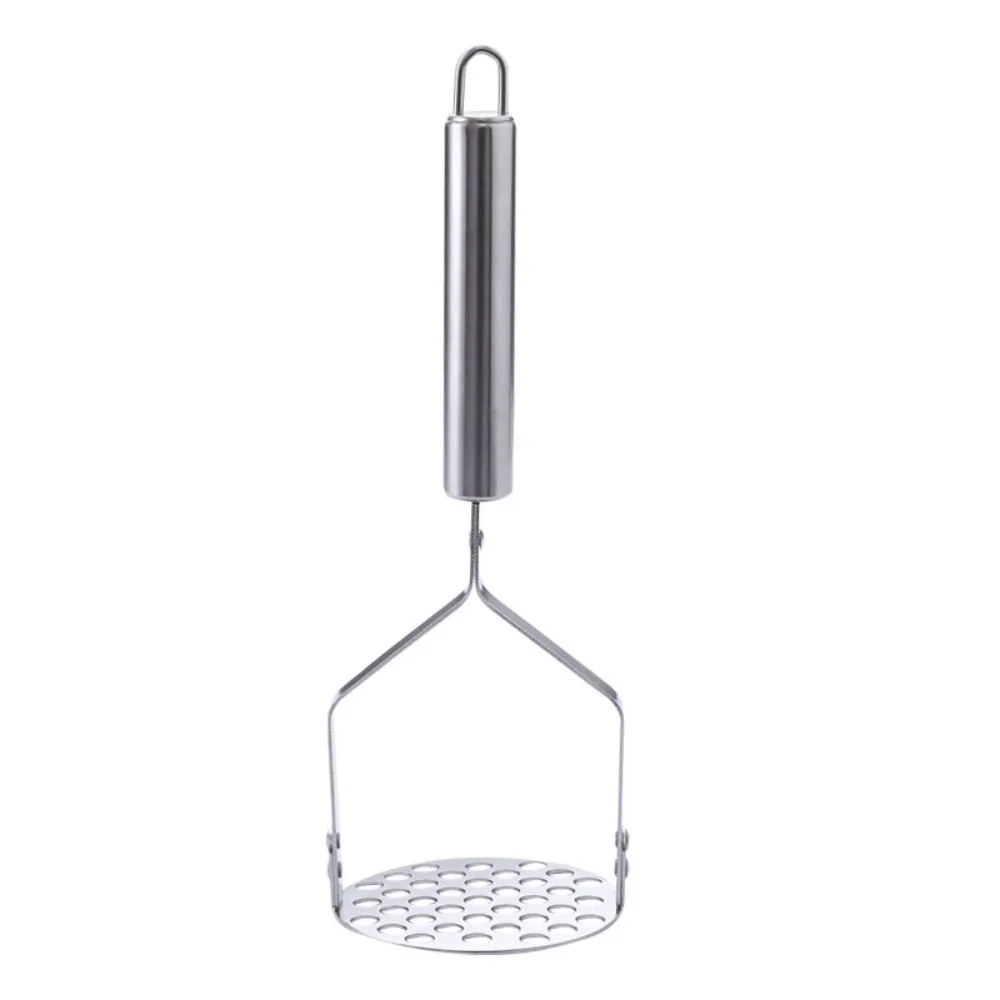 

Practical Stainless Steel Potatoes Masher Handheld Household Potato Presser Rust-proof Hangable Fruit Puree Maker Cooking