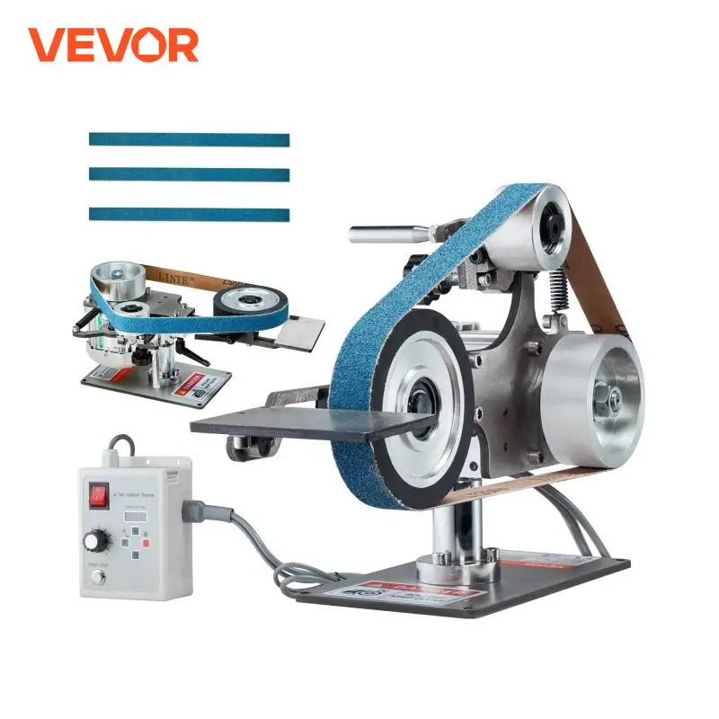 VEVOR Belt Grinder Sander 30 x1-Inch Variable Speed Belt Polisher with VFD 550W Polishing Grinding for Metalworking Knife Making