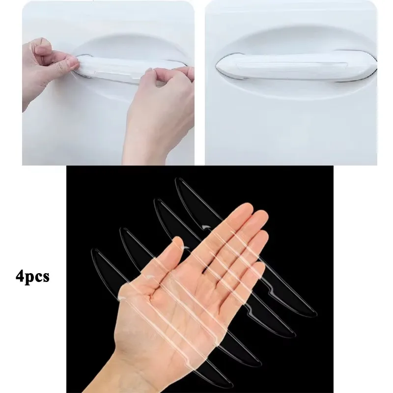 4-32pcs Car Door Transparent Anti-collision Protector Bar Stickers Side Edge Protection Guards Rear View Mirror Cover Strip