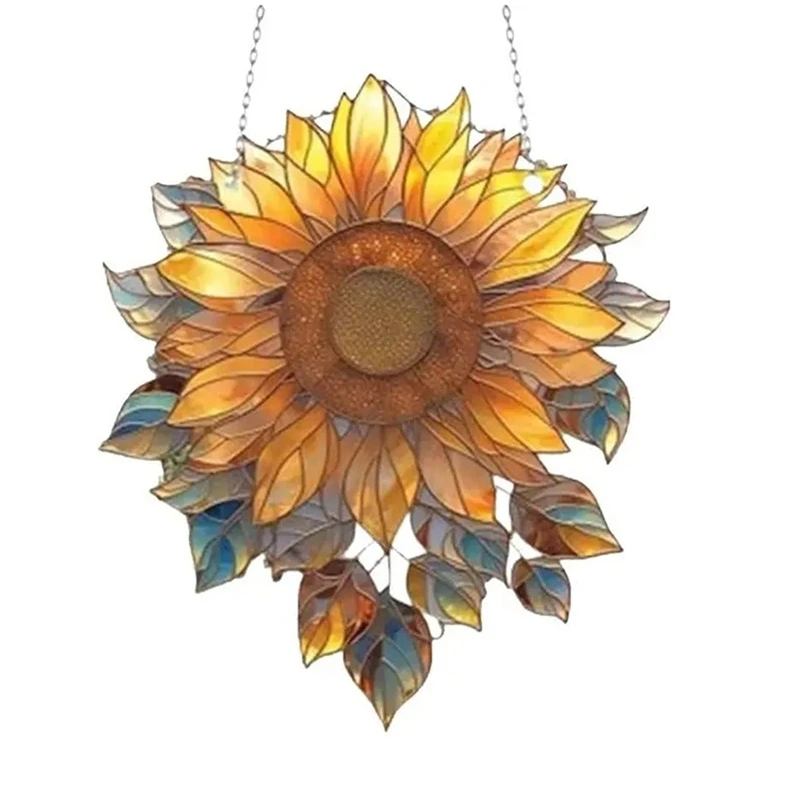 Girasole acrilico appeso a parete decorazione di piante di girasole porta finestra appesa decorazione decorativa della camera da letto decorazione della stanza
