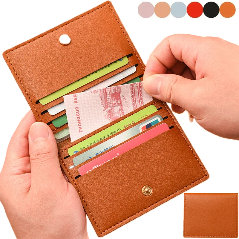 

Ultra-thin Small Bank Card Business Holder Men PU Leather Multi Slot Credit ID Card Simple Male Purse Wallet Bags Solid Purse