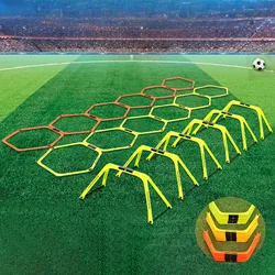 Agilidade Futebol Training Rings, Hexagon Futebol Footwork Escada, Equipamento de Exercício, Multi Suprimentos, Hex Obstáculos, 6Pcs