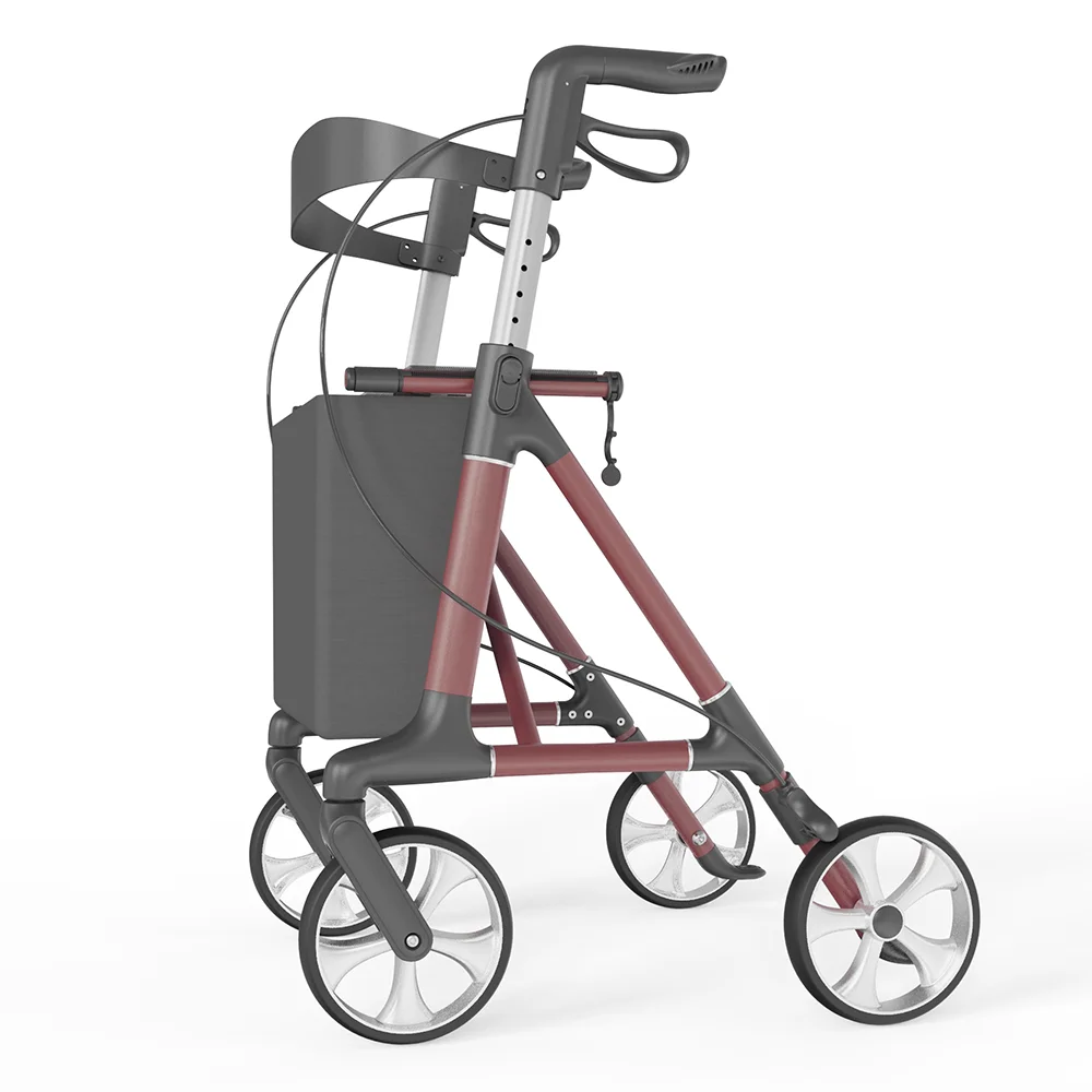 

Electric Four Wheel Rollator Walker Elderly Aluminum 4 Wheel Walkers Walker & Rollator