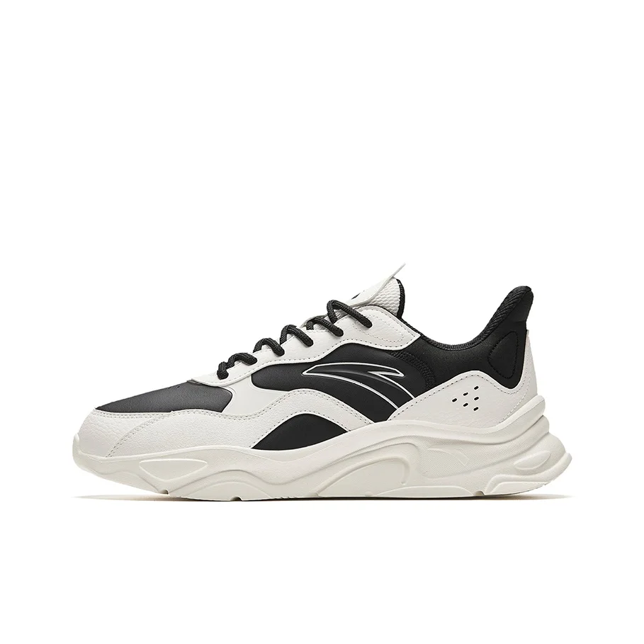Anta Millennial Generation Slip Resistant Abrasion Resistant Low top Casual Shoes Men's White Black 912348826-8