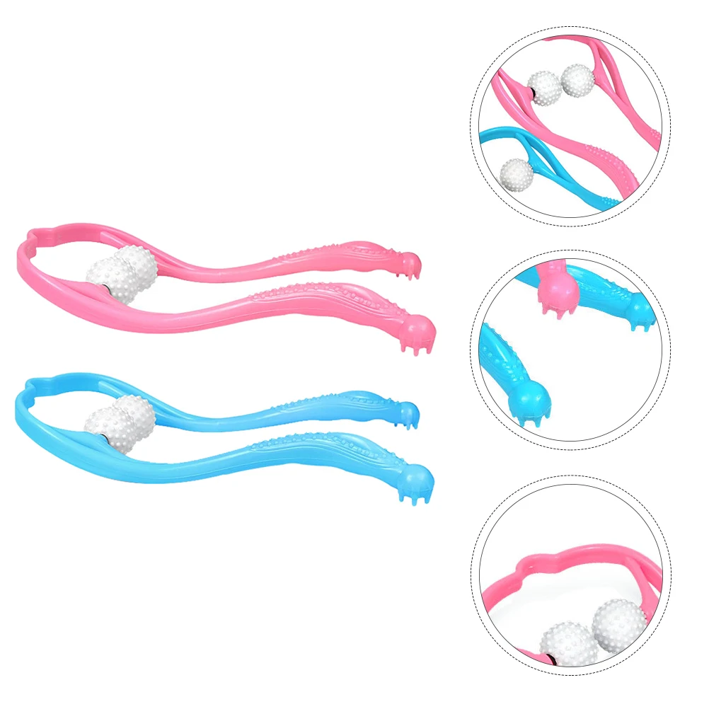 

2Pcs Manual Massager Neck Clip Ergonomic Design Handheld Device for Cervical Vertebra Health Care Home Massager