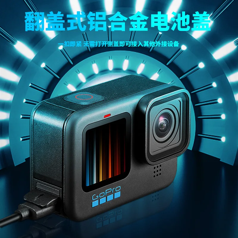 حافظة أكمام سيليكون لـ Go Pro Hero ، غطاء جانبي ببطارية سوداء ، حماة ، أغطية عدسات ، حبل تعليق ، ملحقات البطل 12 ، 11 ، 10 ، 9