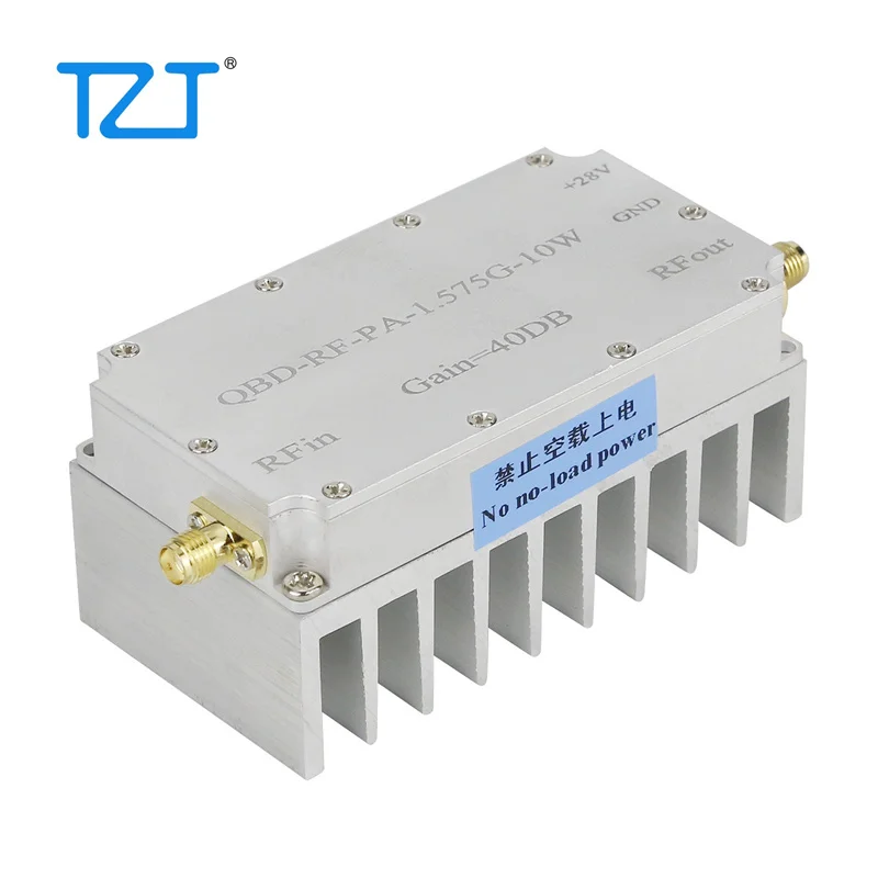 

TZT 1.5-1.6GHz RF Power Amplifier 40DB GPS Beidou Power Amplifier QBD-RF-PA-1.575G-10W with Heat Sink