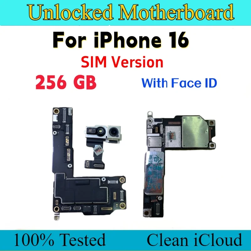 Unlocked Motherboard For iPhone 16 Plus/Pro/ Pro Max With Face ID