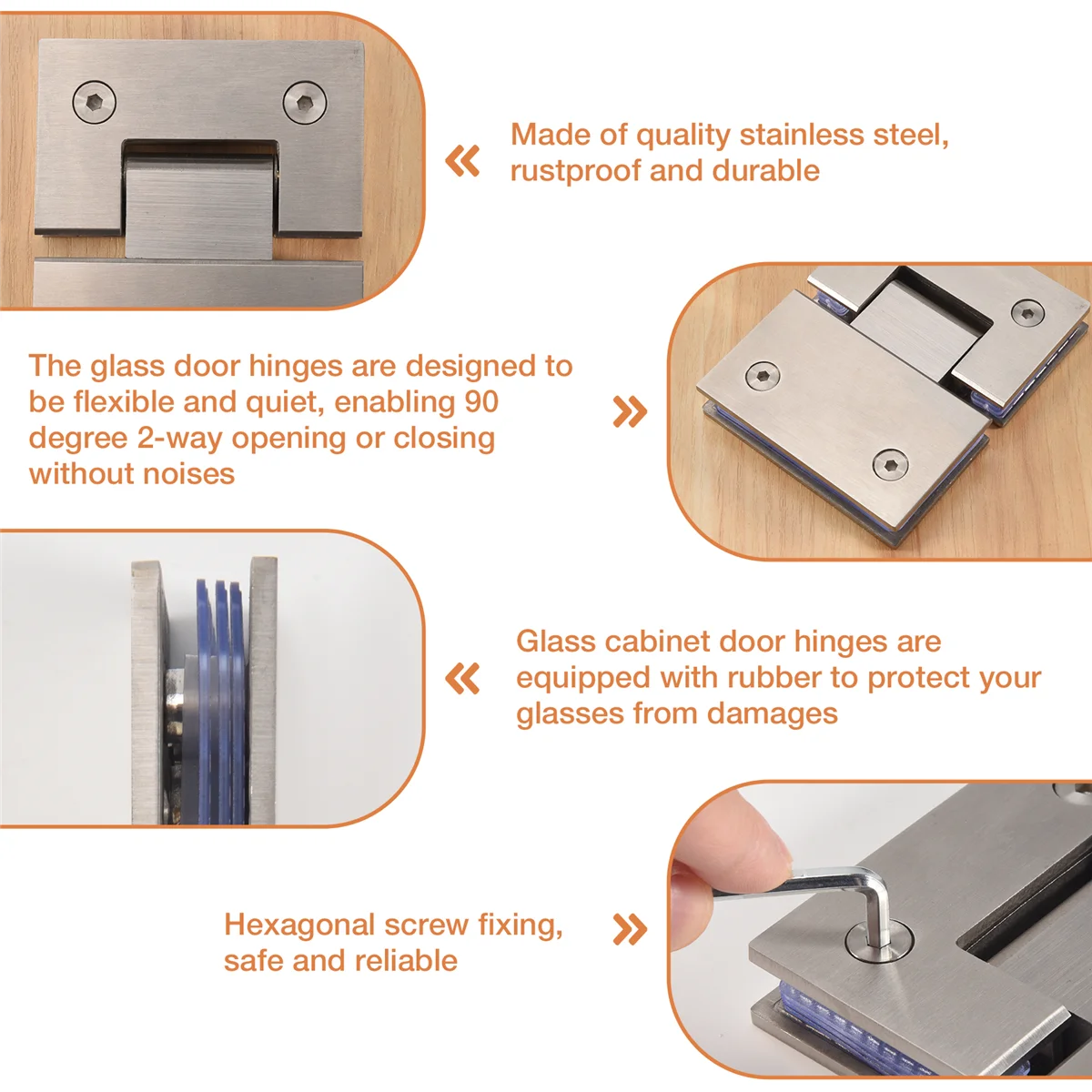 Abjs resistente 180 graus porta de vidro armário vitrine clipe de vidro dobradiça da porta do chuveiro peças reposição aço inoxidável p