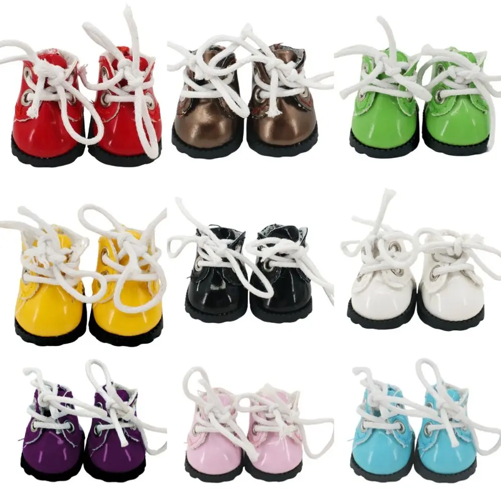 Leather Material 3.4CM New Doll Leather Shoes 1/8bjd Doll Clothes Accessories DIY Miniature Shoes 10cm Cotton Doll Shoes Toys