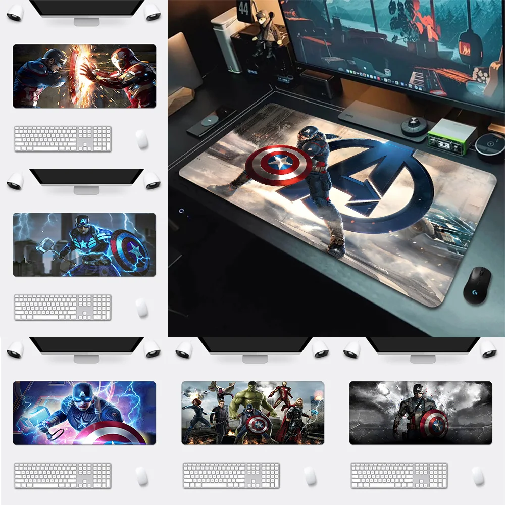 

Mousepad HD Printing Computer Gamers Locking Edge Non-slip Mouse Pad Captains America XXL90x40cm Keyboard PC Desk Pad