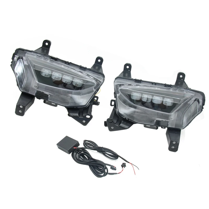 

2Pcs LED Front Bumper Lamps For Chevrolet Equinox 22 Turn Signal 3 Colors Streamer White Blue