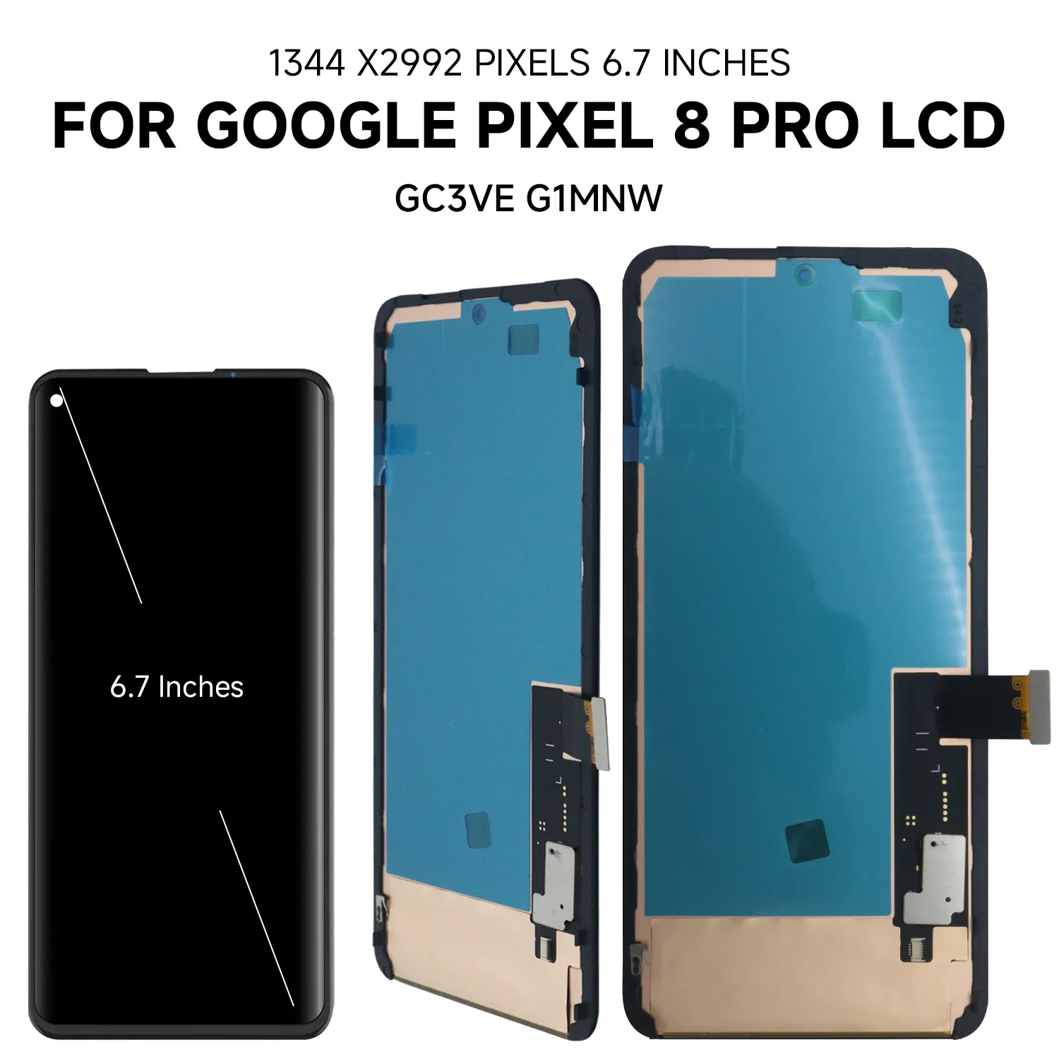 Super AMOLED for Google Pixel 8 Pro 8Pro lcd display with touch screen digitizer Assembly For Pixel8 Pro GC3VE, G1MNW Display