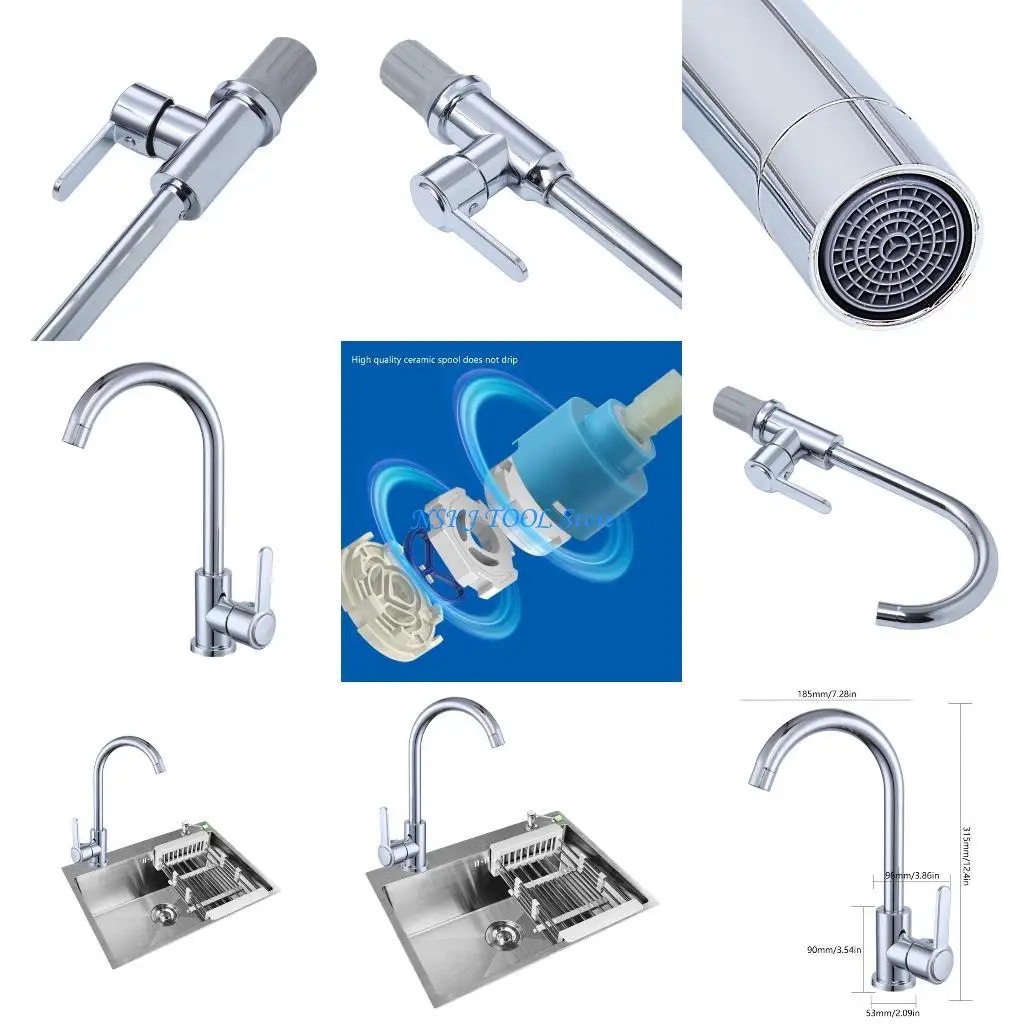 

L8RC Wall Mounted Sink Tap Simple Installation Kitchen Faucet Contemporary Fault