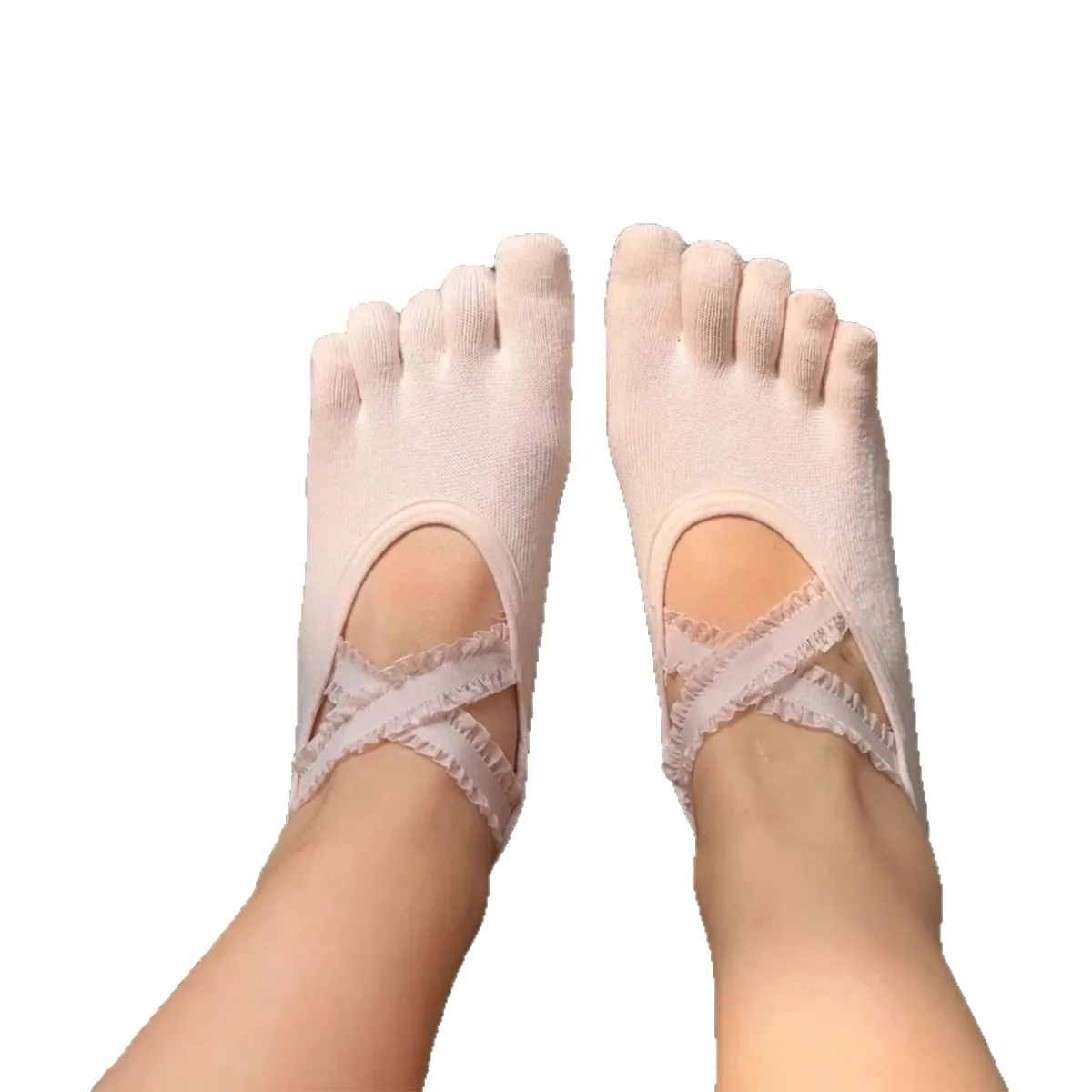 Yoga Socks Professional Non-slip Gradient Pilates Socks Backless Breathable Five-finger Indoor Gym Fitness Sports Socks-INS
