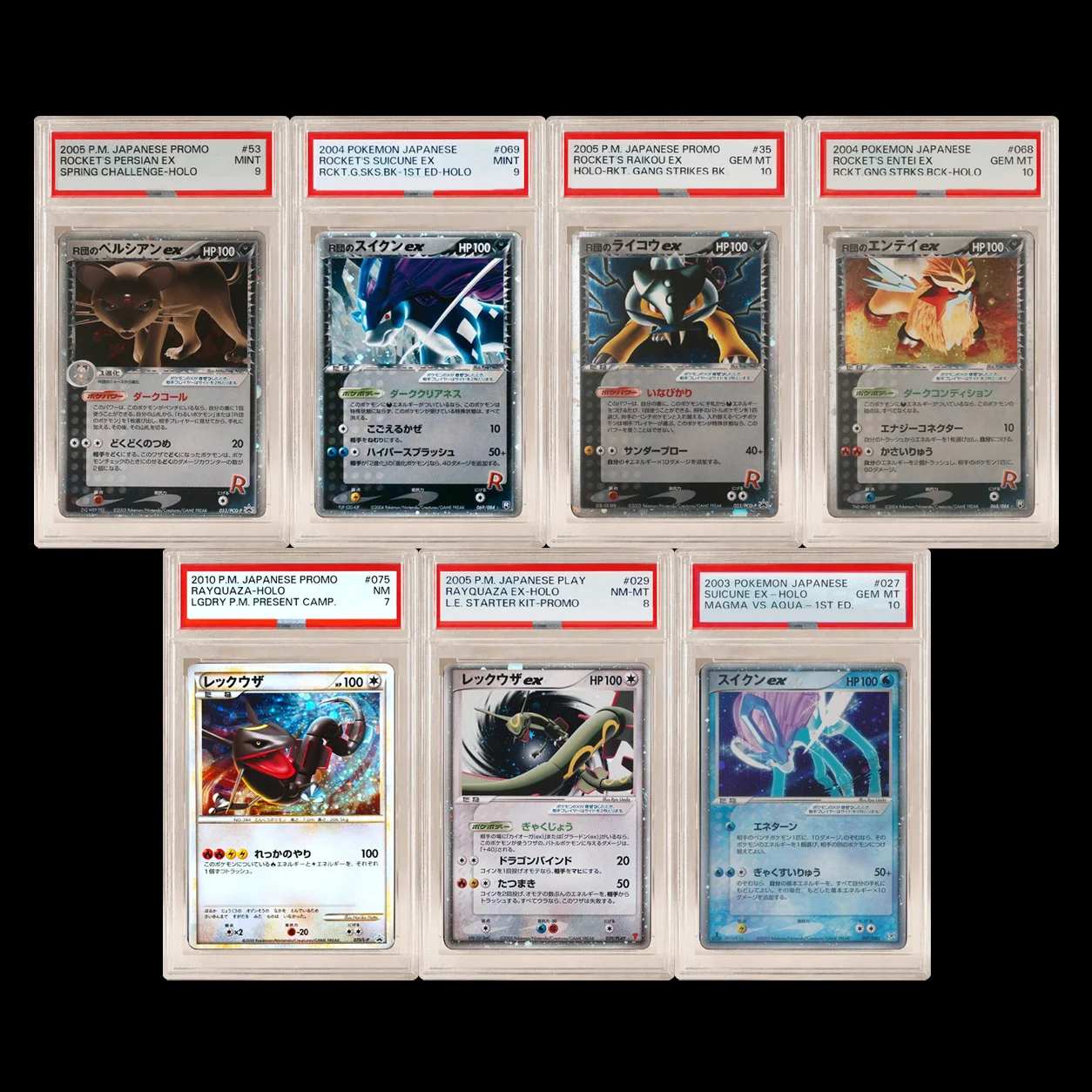 

DIY PTCG Rating Card ROCKET PERSIAN SUICUNE RAIKOU ENTEI RAYQUAZA-HOLO JP Version Anime Game Hobby Collection Card Gifts Toys