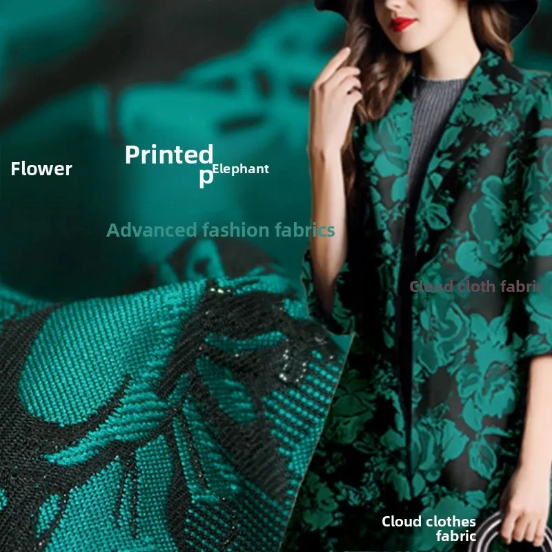 

Окрашенная в пряжу парчовая жаккардовая ткань, весна-осень, платье с темным узором, одежда, европейский бренд, модный дизайн, швейная оптовая продажа, ткань