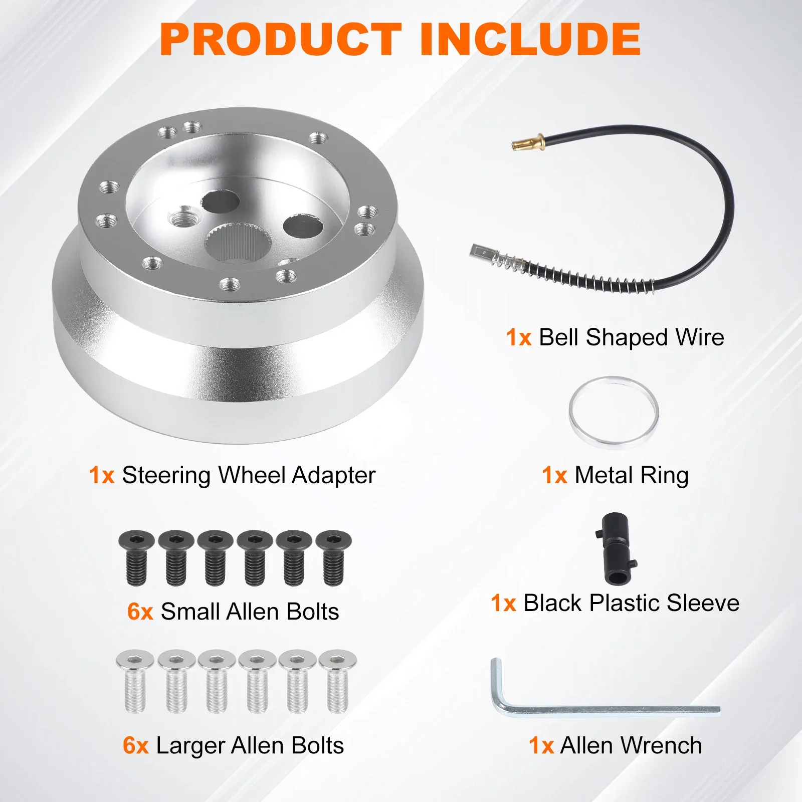 Billet Aluminum Polished Steering Wheel Adapter 5/6 Hole Steering Wheel Hub Adapter for Chevy GMC Cadillac Pontiac Truck Pickup