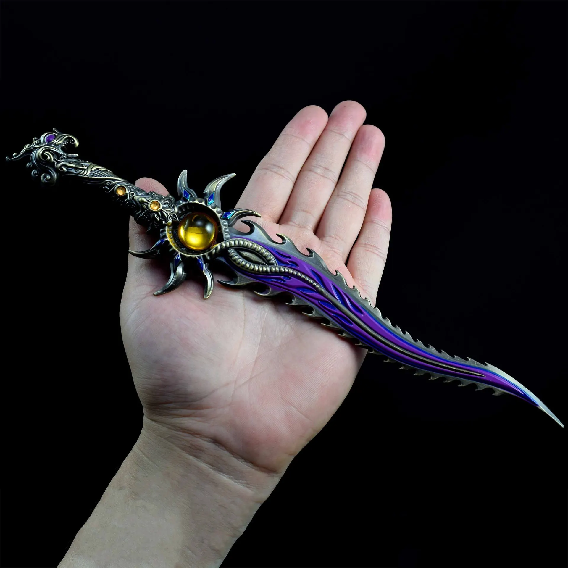 28cm naraka: dente de manticor bladepoint todos os ornamentos de artesanato de metal modelo faca brinquedo espada cosplay adereço brinquedos infantis presentes