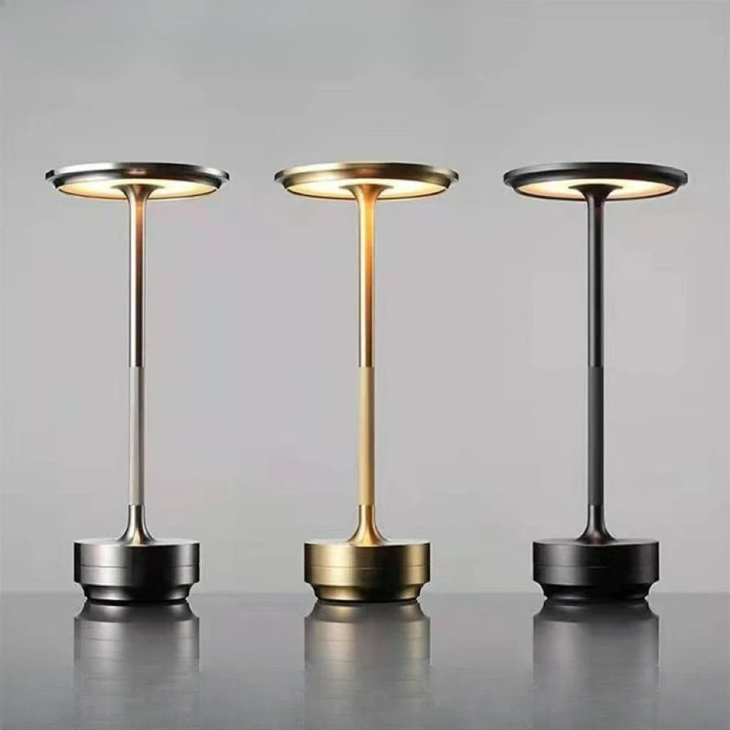 3-Color Cordless Table Lamp USB Rechargeable LED Ambient Light for Bar Restaurant Camping Bedroom Decor