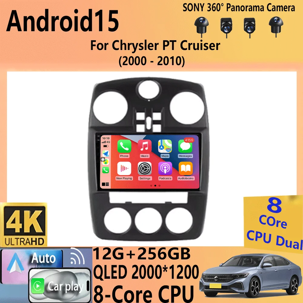 

For Chrysler PT Cruiser 2000-2010 2 Car Multimedia Player Din Android 15 Radio Stereo GPS Navigation Head Unit Autoradio Carplay