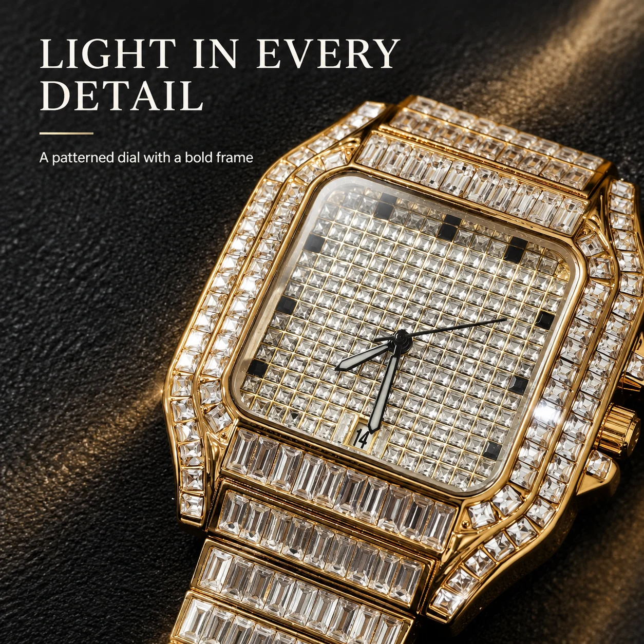 Men's Quartz Geometry Watch, Strip Strap, High Street Trend Style