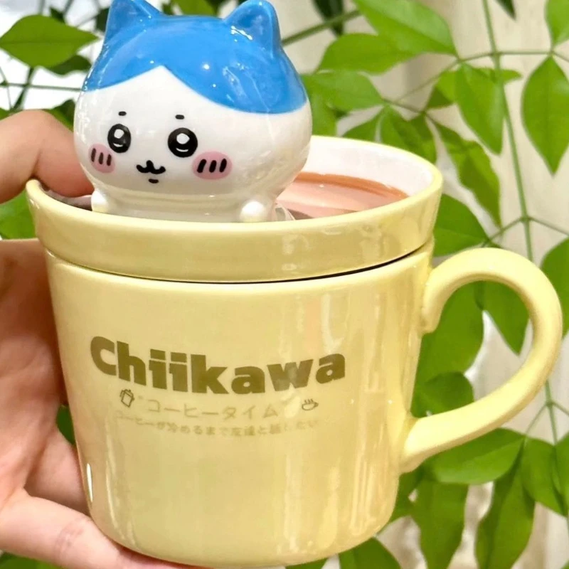 Anime Cartoon Kawaii Chiikawa Ceramic Mug Milk Coffee Couple Good Looks Large Capacity with Lid Personality Multifunctional New