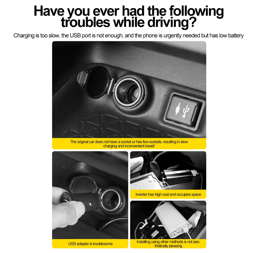 لتويوتا شاحن سيارة نوع-C USB PD QC3.0 الهاتف المحمول شاحن سريع لكامري كورولا Rav4 برادو 2019 2020 2021 2022 2023