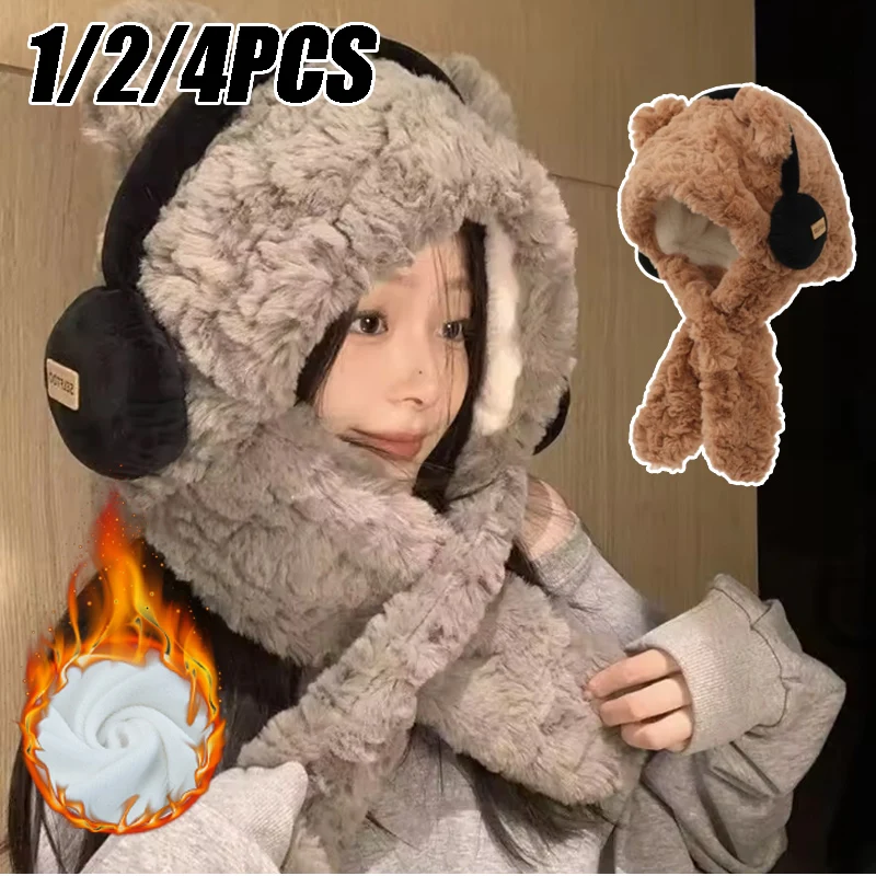 gorro-quente-com-orelhas-de-urso-e-cachecol-para-mulheres-protecao-contra-o-vento-no-inverno-e-protetores-de-orelha-macios-capuz-forrado-com-fleece-para-clima-frio