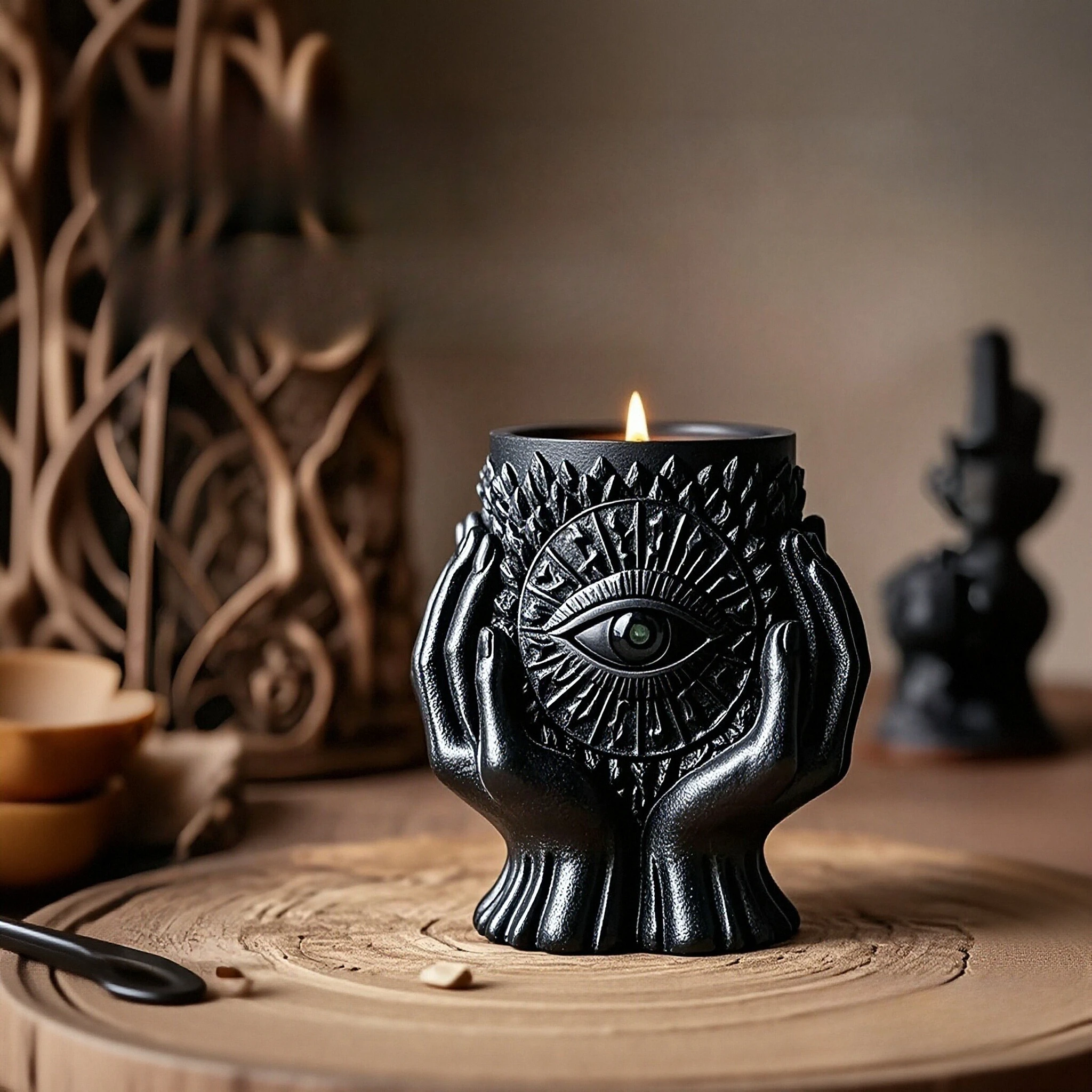 Guardian Eye Candle Cup Silicone Mold DIY Flower Pot Molds for Concrete Plaster Vase Succulent Plant Flowerpot Resin Mold Decor