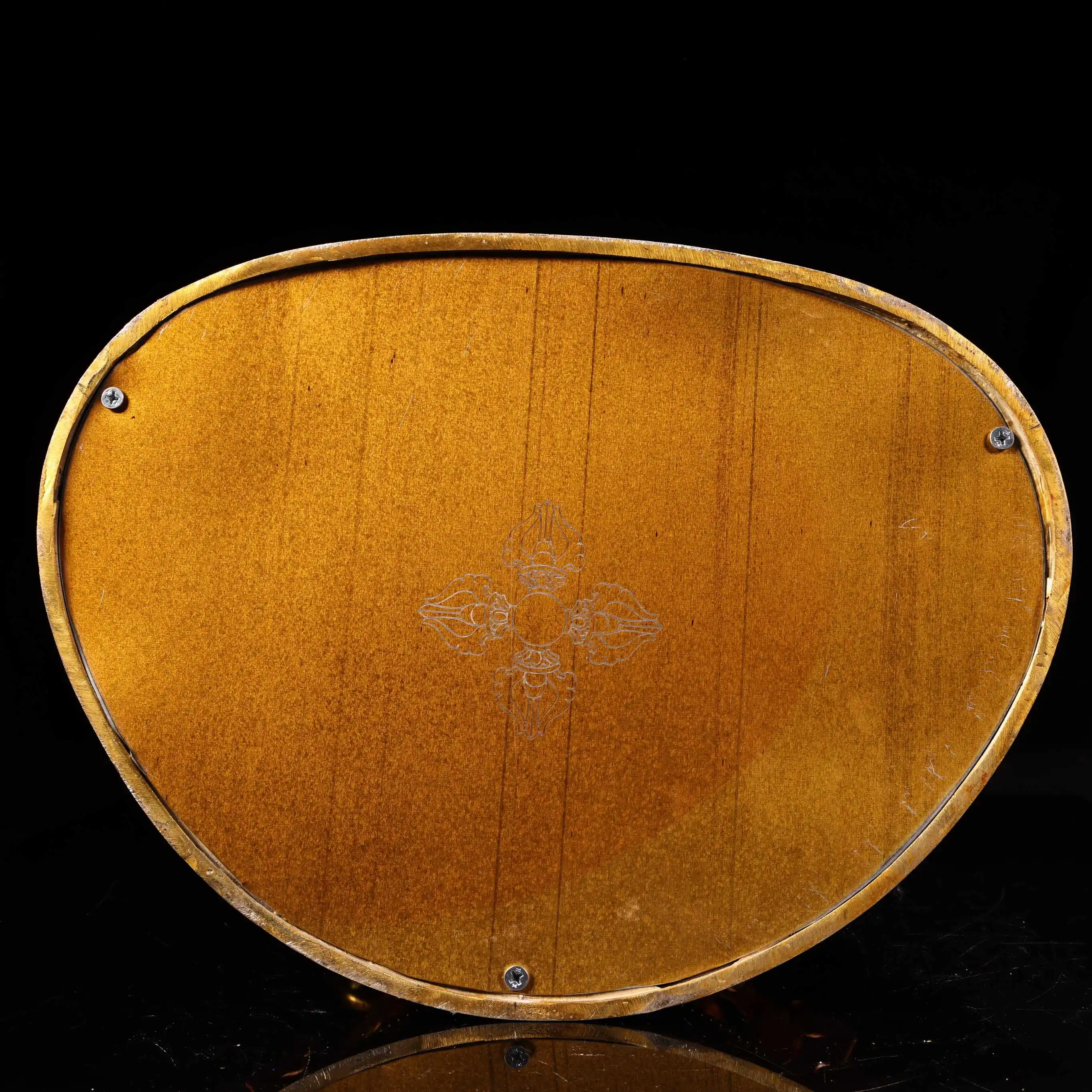 

15"China Collections Old Bronze Gilded Painted Face High Relief Mosaic Gem Four armed Guanyin Buddha Worship Hall