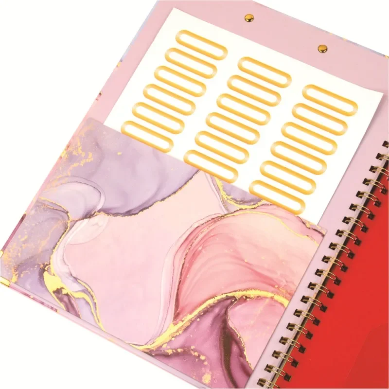 Pp Board Clip Coil Notizbuch mit selbst klebenden Seiten