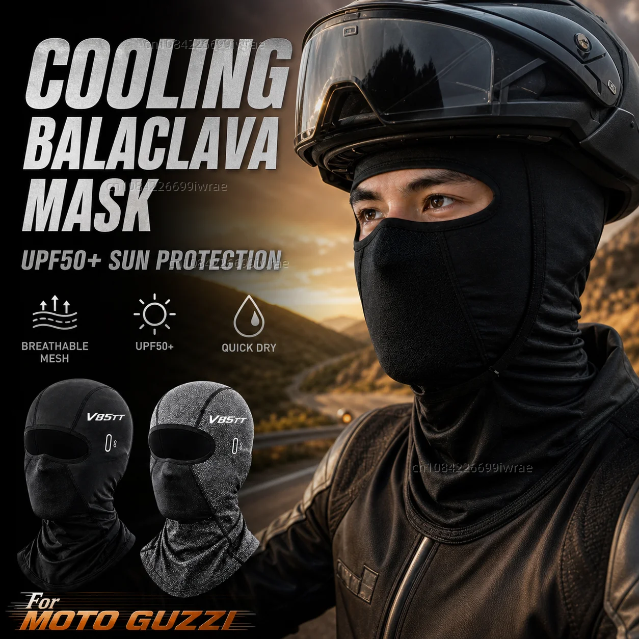 Cooling Motorcycle Balaclava Mask UPF50+ UV Protection Breathable Face Cover Summer For MOTO GUZZI V85TT V 85 TT V85 TT