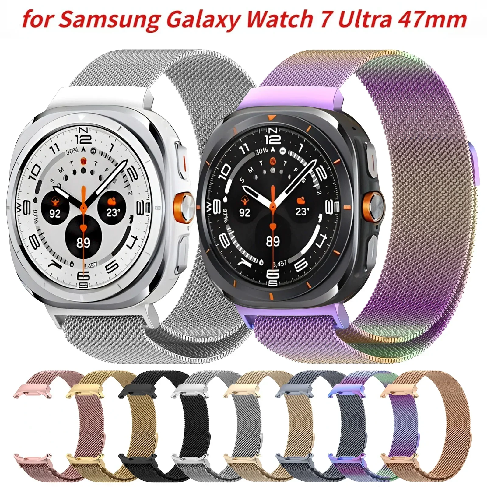 Magnetic Sport Loop Strap For Samsung Galaxy Watch 9 8 Classic 46mm Ultra 47mm Stainless Steel Strap For Galaxy Ultra 2 Bracelet