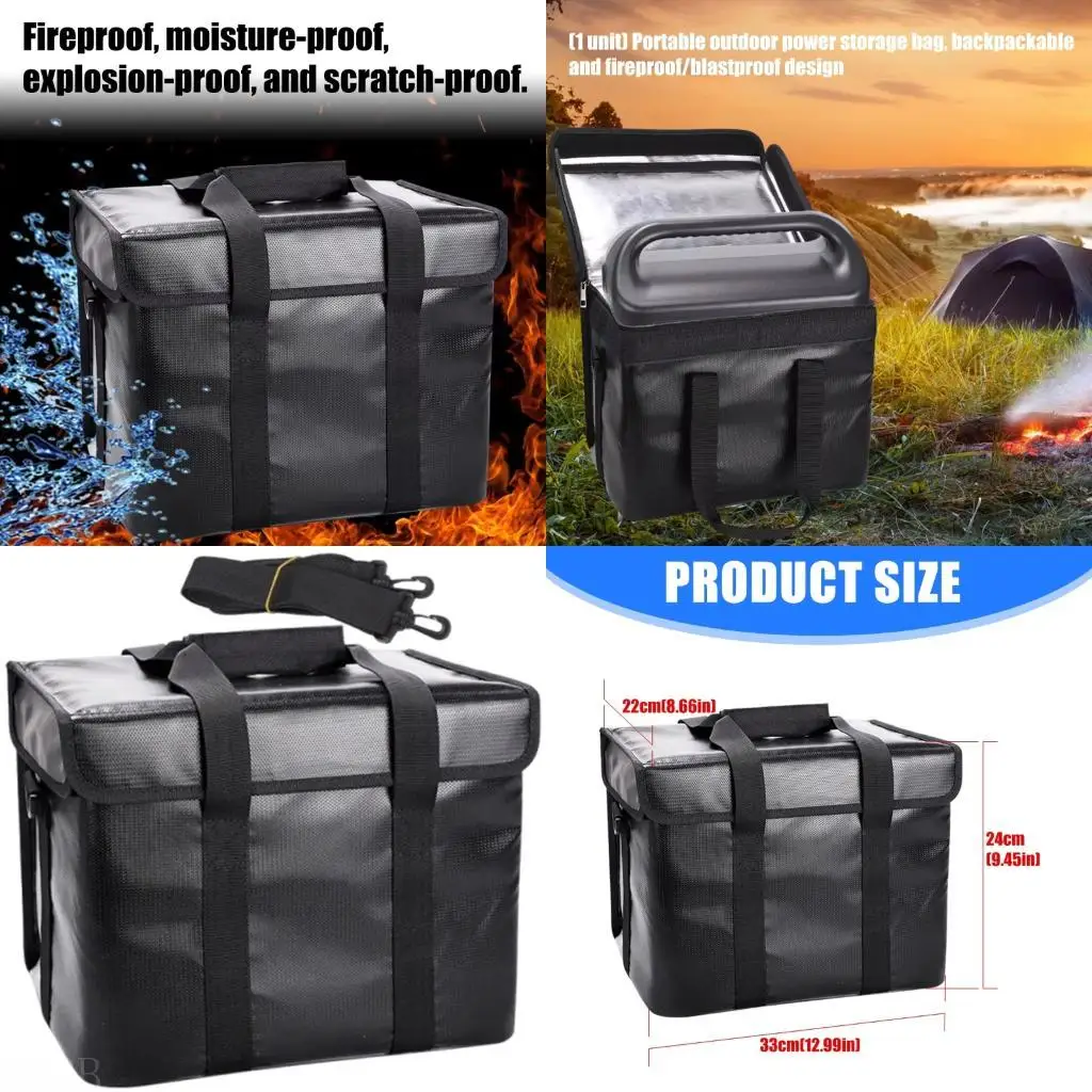 

D08B Water Resistant Power Station Storage Case with Shoulder Strap Battery Carrying Case for Outdoor Camping Hiking