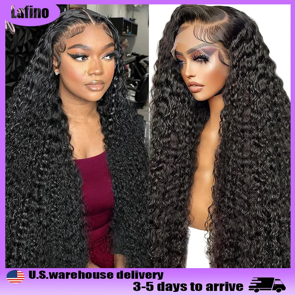 

Lafino 200% Плотность Вьющийся Hd Парик Шнурка 13x6 Человеческие Волосы Глубокая Волна Парик Фронта Шнурка 13x4 Волна Волна Человеческих Волос Черный Парик Бразильский