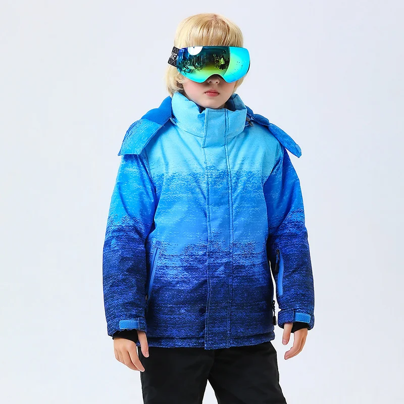 الأطفال هوديي بدلة تزلج الشتاء الدفء الثلوج معاطف يندبروف مقاوم للماء الدافئة في الهواء الطلق الفتيات الفتيان على الجليد سترات التزلج للأطفال #3