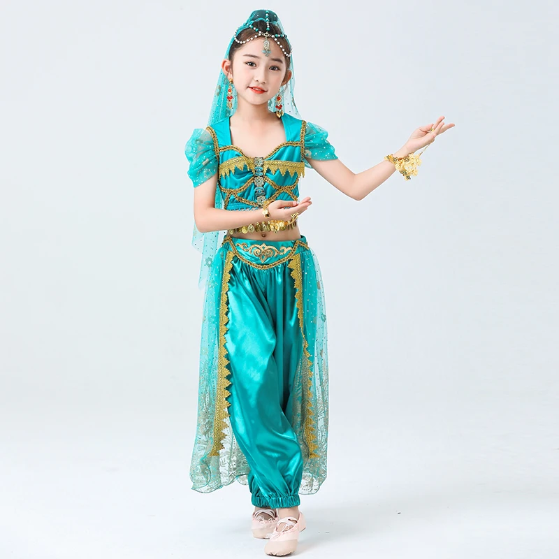 Children's Belly Dance Jasmine Princess Costume Indian Dance Aladdin Magic Lamp Girl Performance Various Option Dance Costume