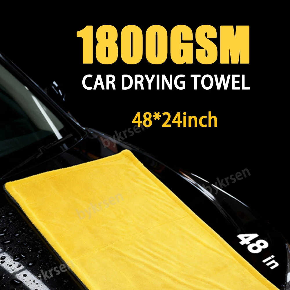 1800GSM Übergroßes Mikrofaser-Autowaschtuch, Superabsorbierend, Schnelltrocknend, Detailing-Lappen, Autowaschzubehör, Ölfleckenentfernung – Detail 8